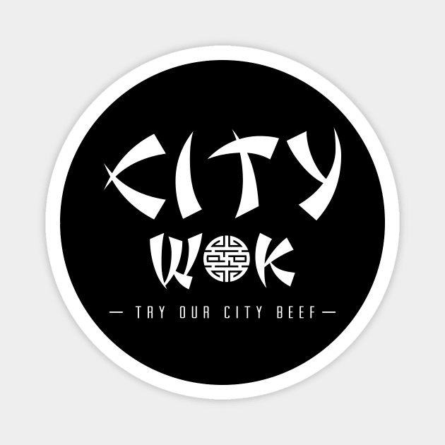 City Wok (White) Magnet by Punksthetic